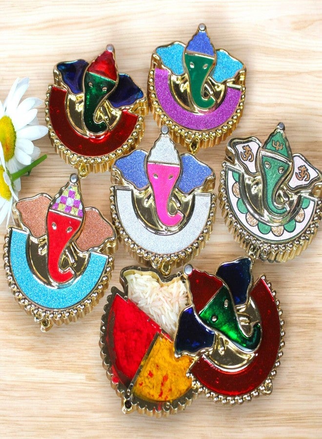 LOVENSPIRE حامل غانيشا مزخرف بالجملة من لوفنسباير، حامل هالدي كومكوم، حامل رولي تشاول/أرز، هدية مثالية للمهرجانات الهندية، ديوالي، راخي بوجا، طبق تيلاك، هدايا منزلية، هدايا زفاف - Image 2